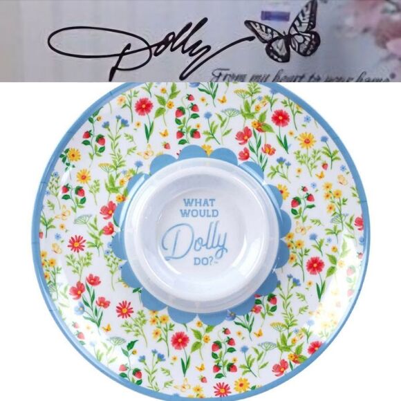 Dolly Parton, "What Would Dolly Do," Floral Serveware Plate - Picture 1 of 6
